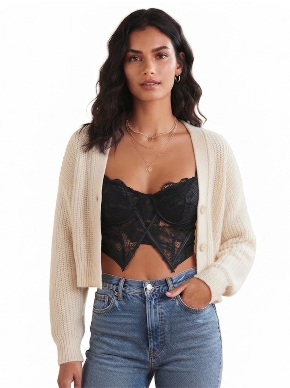 Tic Toc LA Black Lace Corset Bustier Top Small - Picture 10 of 10